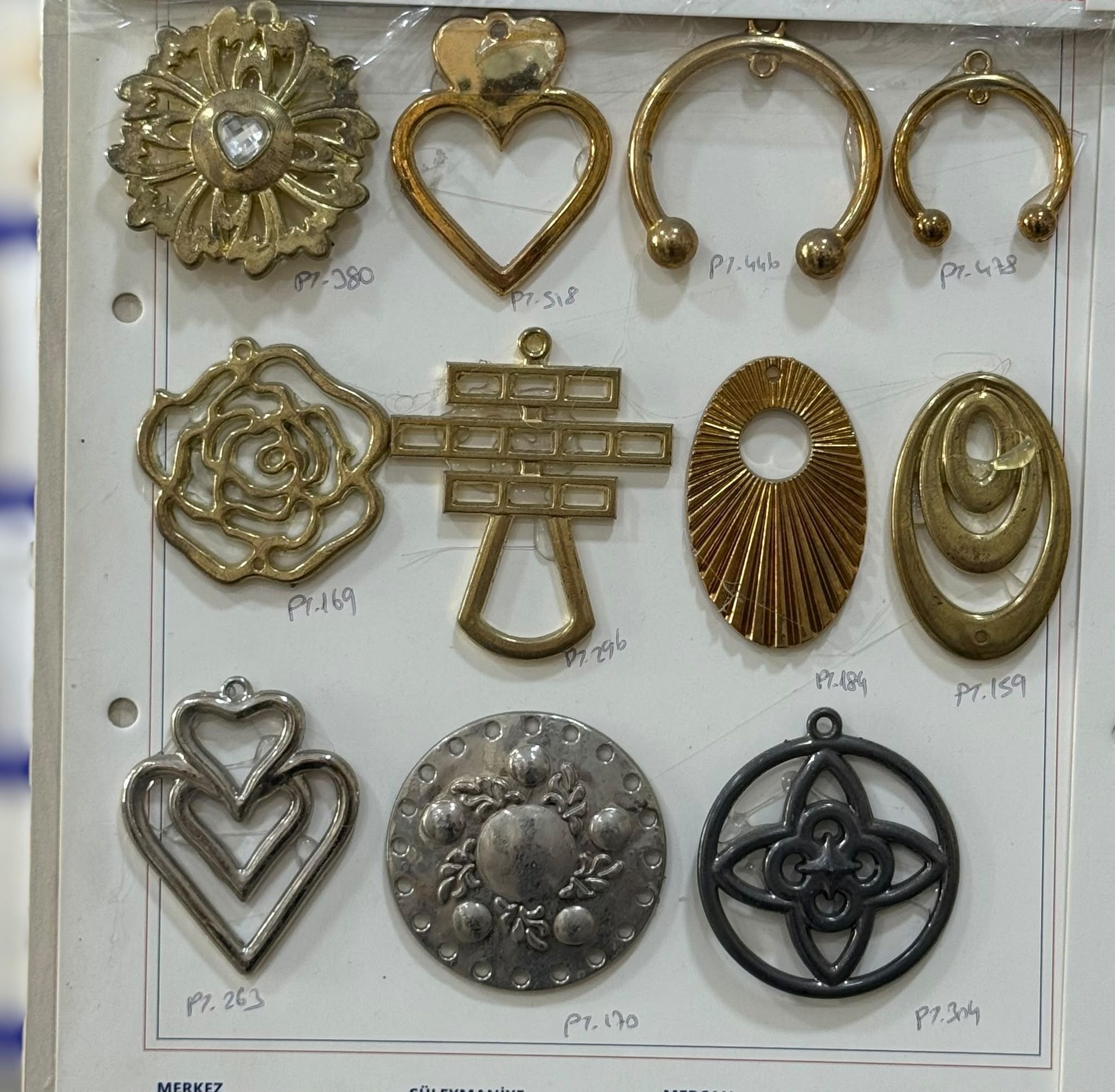 Metalize Kolye Ucu Kartelaları